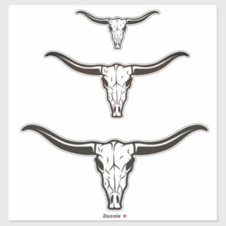 Longhorn triple stack skull stickers