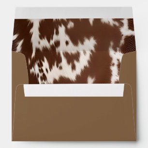 Longhorn Western Cowhide Wedding Invite Envelope