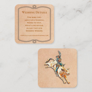 Longhorn Western Ranch Wedding Detail Card