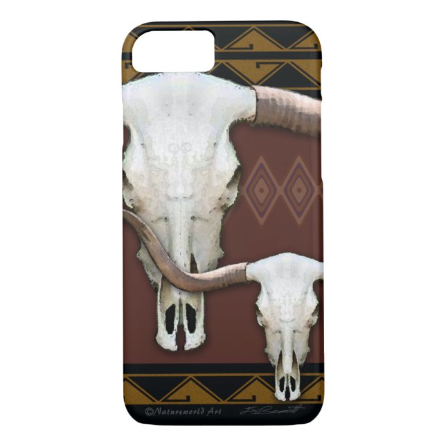 Longhorn Western Skull iPhone 7 Case (Back)