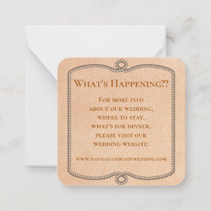 Longhorn Western Wedding Info Card