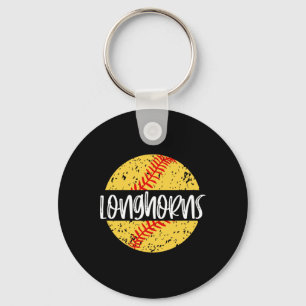 Longhorns Softll Team Mascot School Spirit Game Da Key Ring