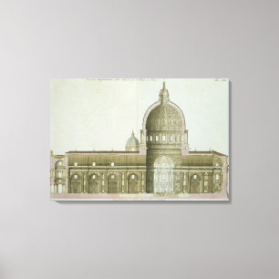 Longitudinal Cross-Section of St. Peter's in Rome, Canvas Print