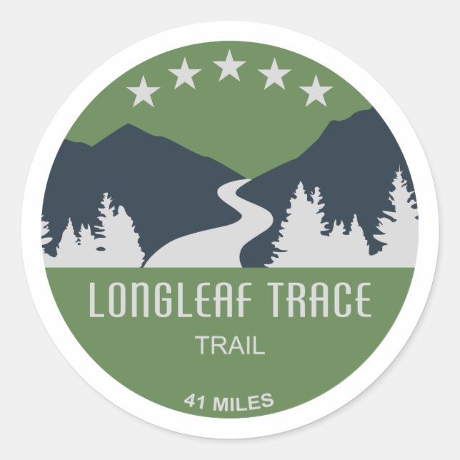 Longleaf Trace Trail Classic Round Sticker (Front)