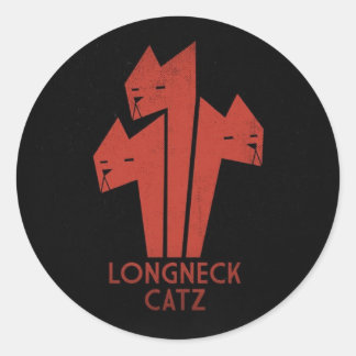 LongNeck Catz round stickers