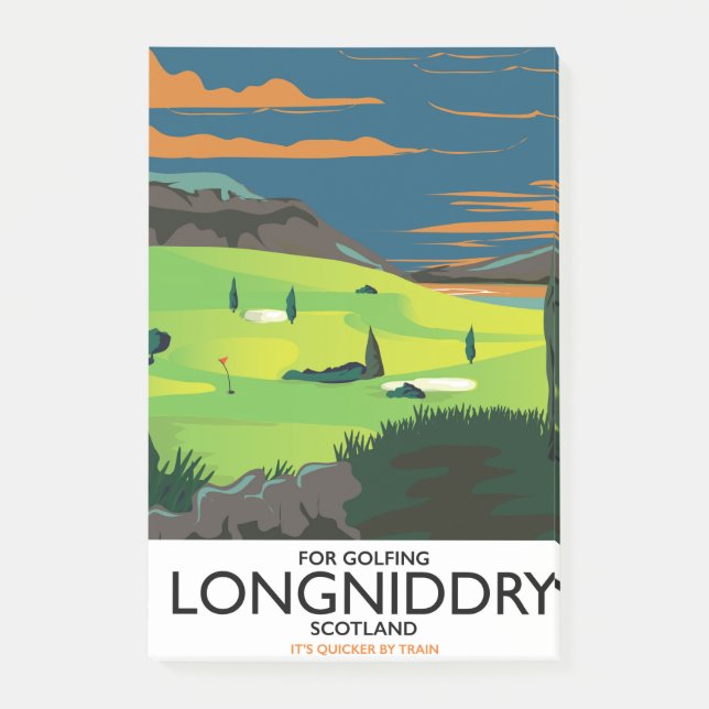 longniddry Scotland Golf travel poster Post-it Notes (Front)