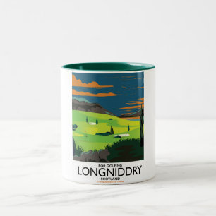 longniddry Scotland Golf travel poster Two-Tone Coffee Mug
