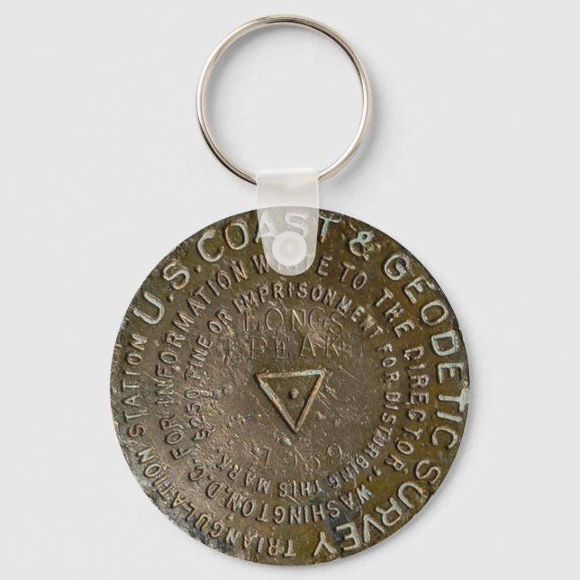 Longs Peak Colorado Fourteener Benchmark Key Ring (Front)
