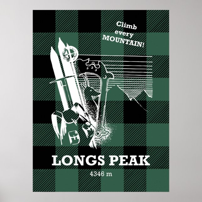 Longs Peak Colorado Rockies Mountaineering Poster (Front)