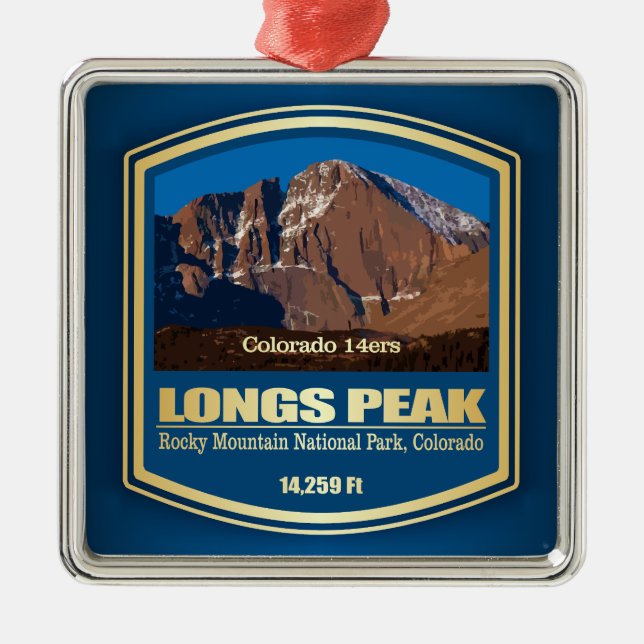 Longs Peak (PF) Metal Tree Decoration (Front)