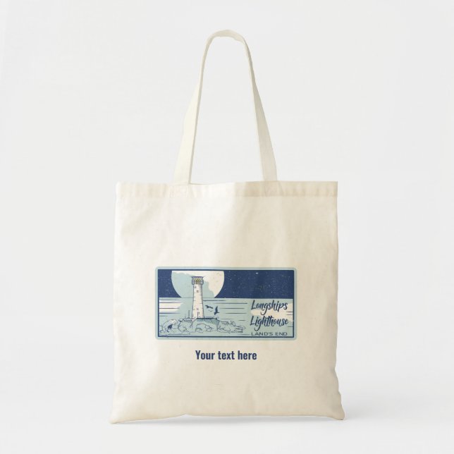 Longships lighthouse lands end tote bag (Front)