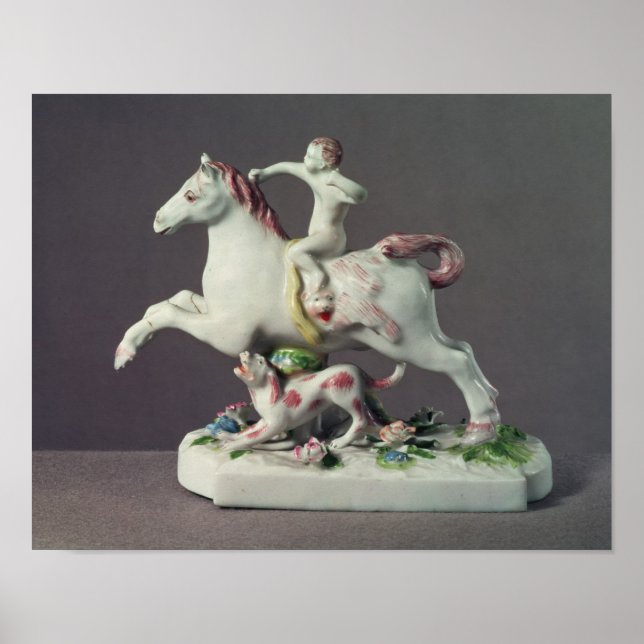 Longton Hall figure of Cupid riding a horse Poster (Front)