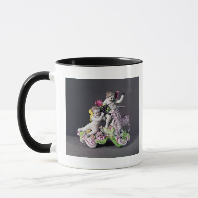 Longton Hall group, two putti with goat, c.1755 Mug (Left)