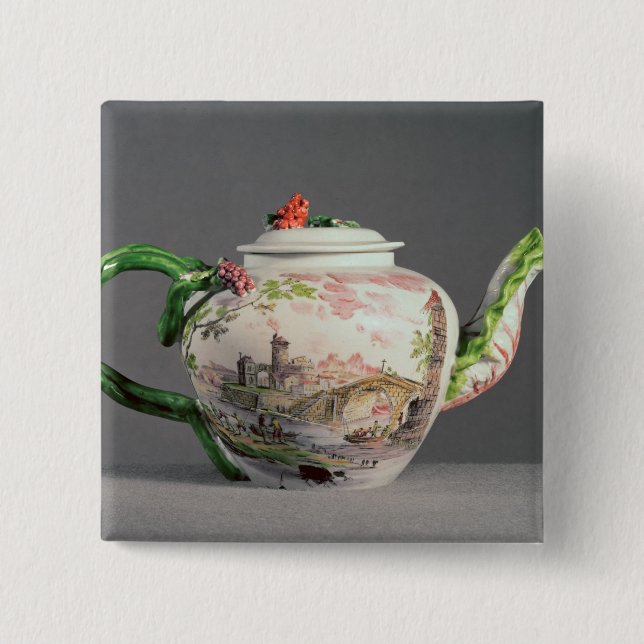 Longton Hall teapot, c.1755 15 Cm Square Badge (Front)