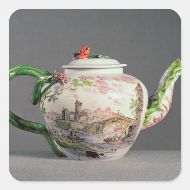 Longton Hall teapot, c.1755 Square Sticker (Front)