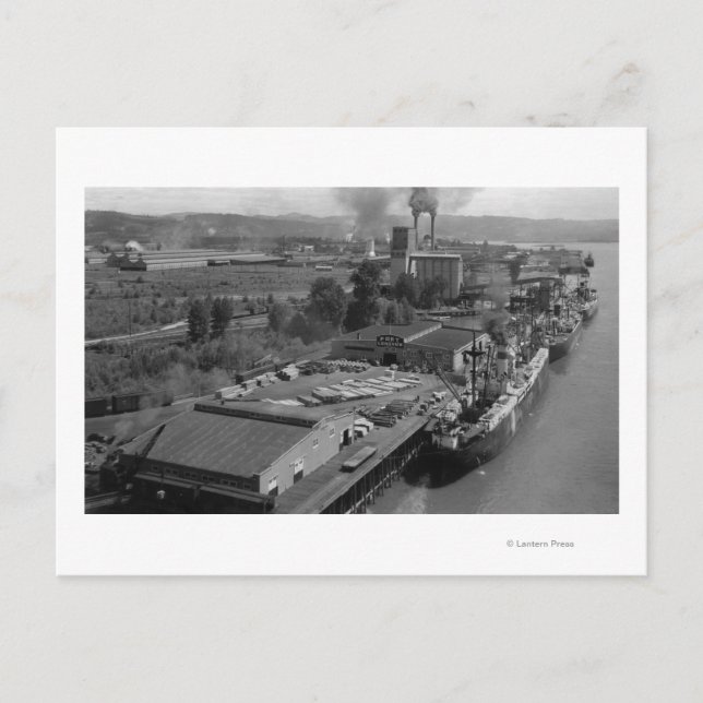 Longview, WA - Port View from Air Postcard (Front)