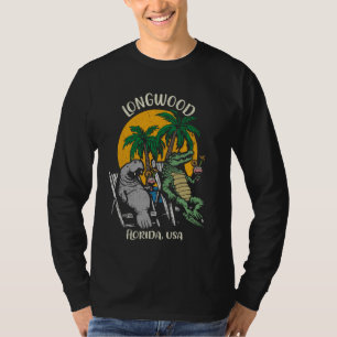 Longwood Florida USA Funny Manatee and Alligator D T-Shirt