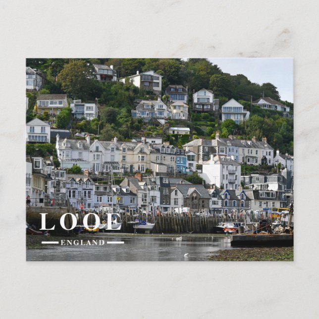 Looe Cornwall Harbour Town Seaside  Holiday Postcard (Front)