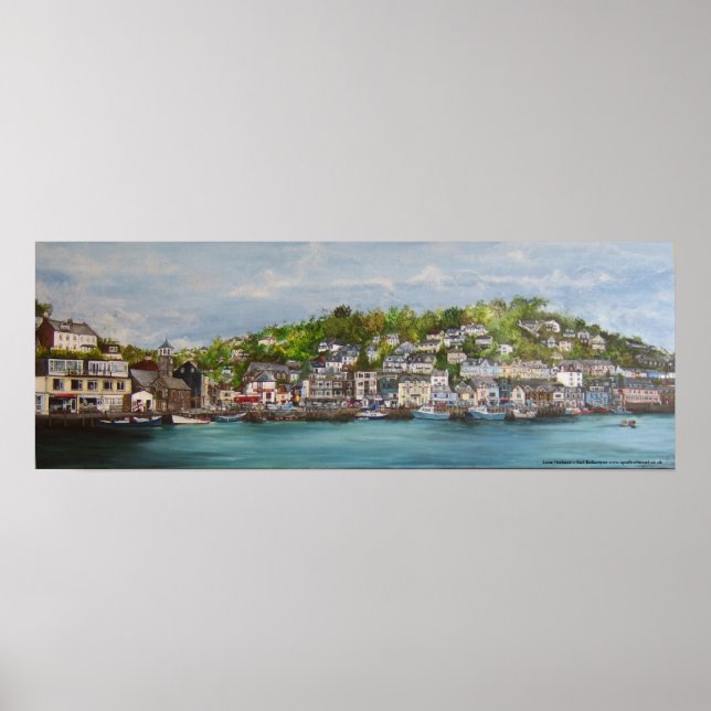 Looe harbor print on canvas (Front)