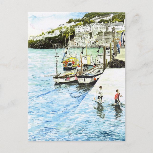 'Looe Harbour' Postcard (Front)