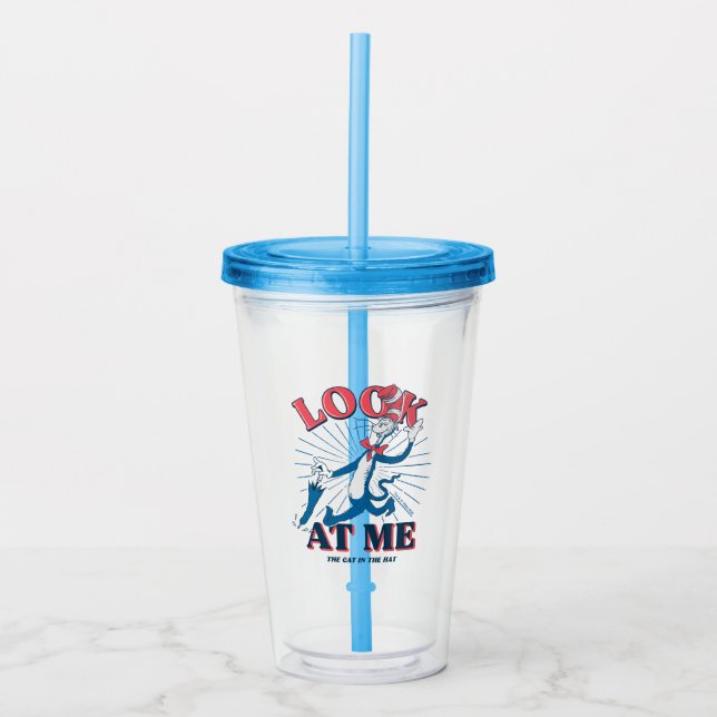 Look At Me Cat In The Hat Acrylic Tumbler (Front)