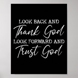 Look Back And Thank God Jesus Christian Faith Insp Poster