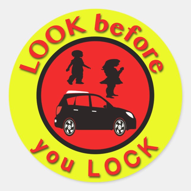 Look Before You Lock Classic Round Sticker (Front)