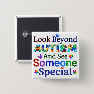 Look Beyond AUTISM 15 Cm Square Badge