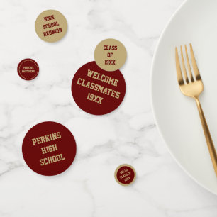 Look!! Class Reunion table confetti