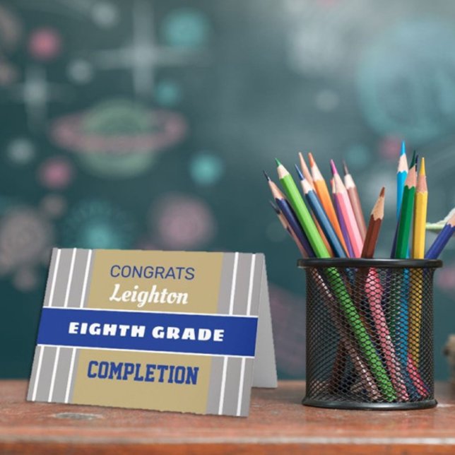 Look! Custom Eighth grade completion card! Card (Creator Uploaded)