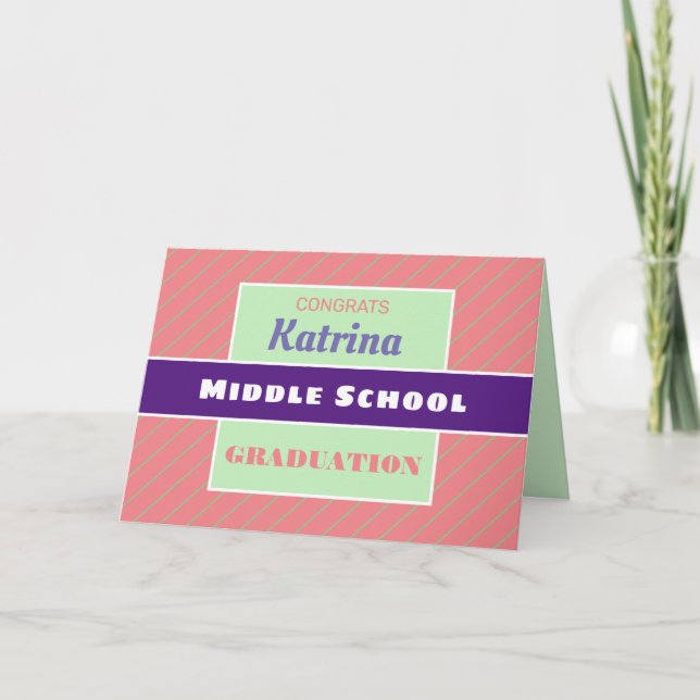 Look! Custom Middle school graduation card! Card (Front)