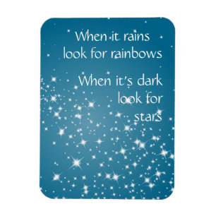 Look for Stars When Dark Quote Inspirational Magnet