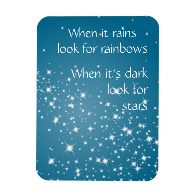 Look for Stars When Dark Quote  Inspirational Magnet (Vertical)