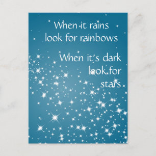 Look for Stars When Dark Quote  Inspirational Postcard