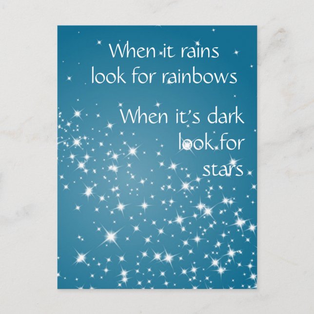 Look for Stars When Dark Quote  Inspirational Postcard (Front)