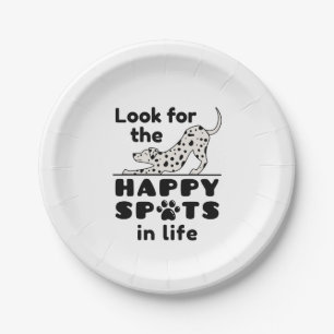 Look for the Happy Spots in Life Dalmatian Dog Paper Plate