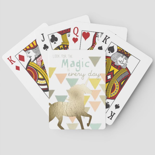Look for the Magic Everyday Gold Unicorn Playing Cards (Back)