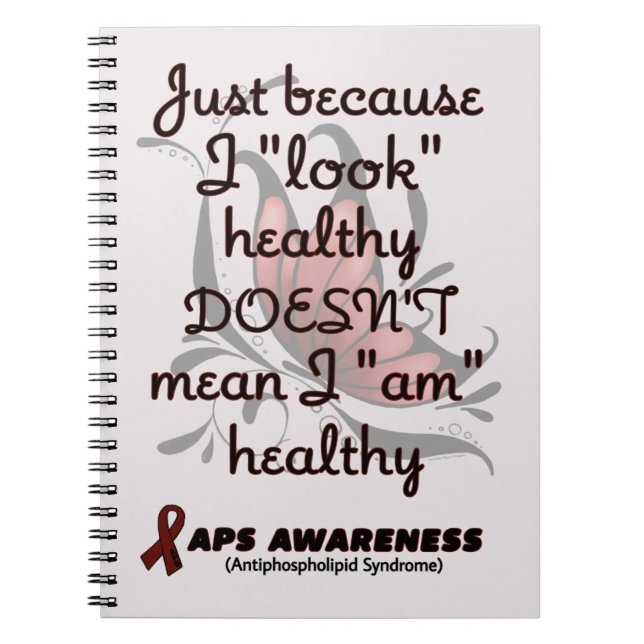 "Look" healthy/Butterfly...APS Spiral Notebook (Front)