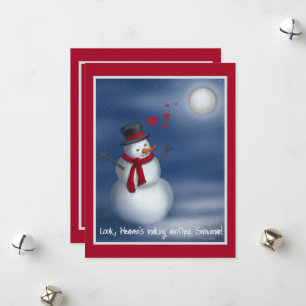 Look, Heavens Making Another Snowman Holiday Card