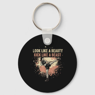 Look Like Beauty Kick Like Kickboxing Kickboxer Key Ring