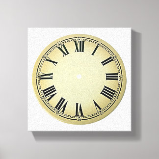 Look No Hands Clock Face Wrapped Canvas
