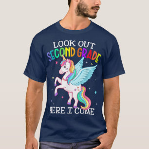 Look Out 2nd Grade Here I Come Unicorn Back To Sch T-Shirt