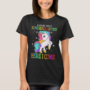 Look Out Kindergarten Here I Come Unicorn Back To T-Shirt