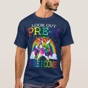 Look Out PreK Here I Come Unicorn Back To School  T-Shirt