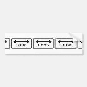 Look Sign Bumper Sticker
