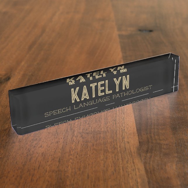 Look! Speech language pathologist desk  Nameplate (Side)