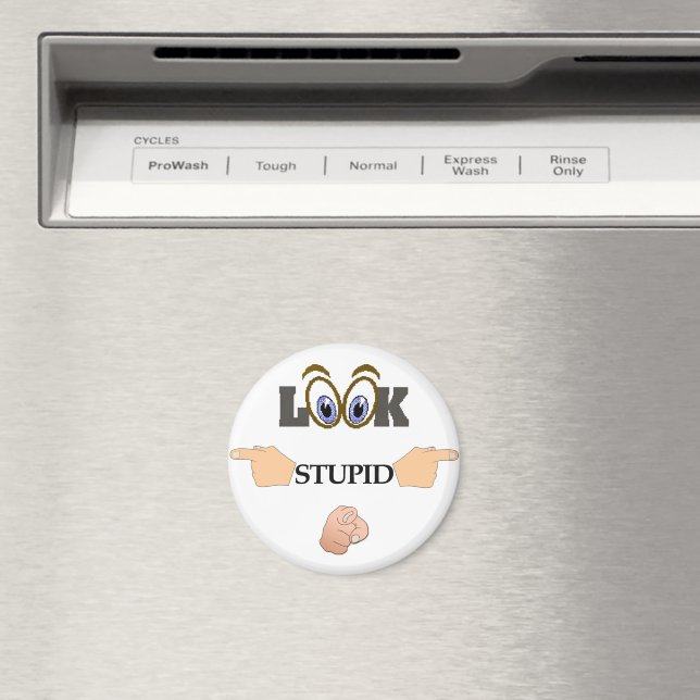 Look Stupid Refrigerator Magnet (In Situ (Dishwasher))