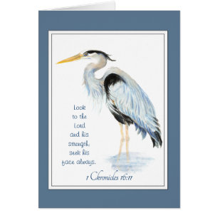 Look to the Lord Bible Inspirational Quote Heron