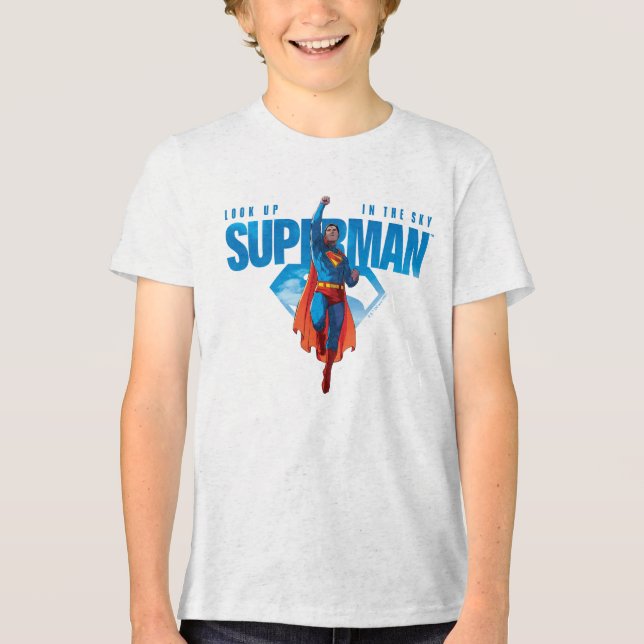 Look Up It’s Superman Tri-Blend Shirt (Front)