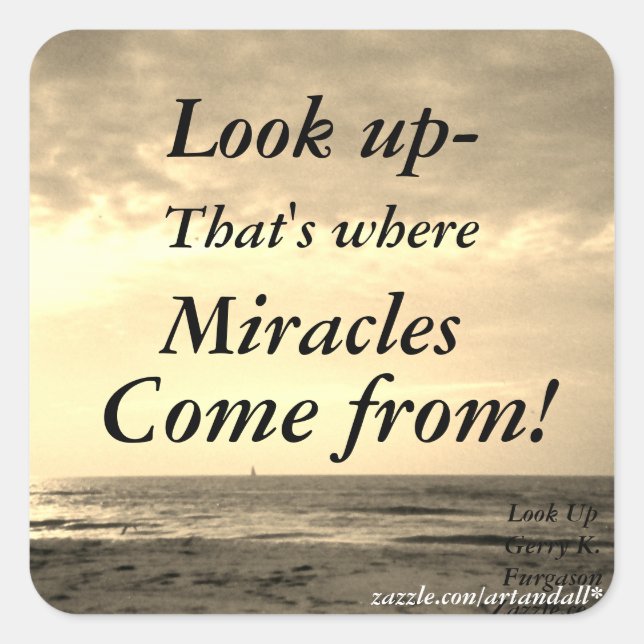 LOOK UP  SQUARE STICKER (Front)